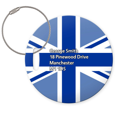 (10cm Circle) Blue with Metal Loop (Personalised with Text)