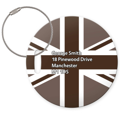 (10cm Circle) Brown with Metal Loop (Personalised with Text)