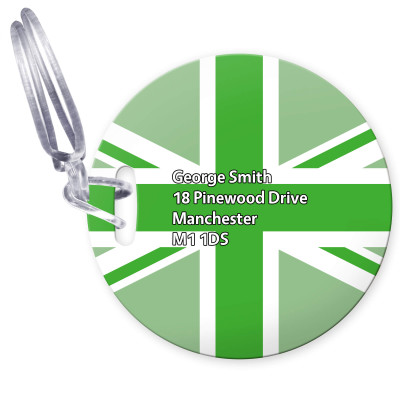 (10cm Circle) Green with Clear Loop (Personalised with Text)