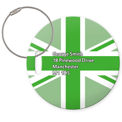 (10cm Circle) Green with Metal Loop (Personalised with Text)