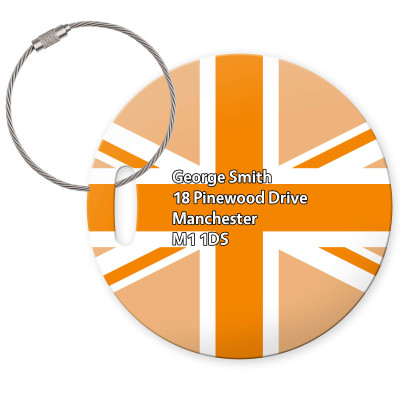 (10cm Circle) Orange with Metal Loop (Personalised with Text)