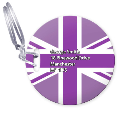 (10cm Circle) Purple with Clear Loop (Personalised with Text)