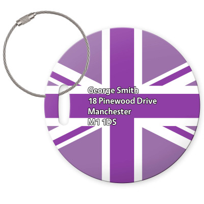(10cm Circle) Purple with Metal Loop (Personalised with Text)