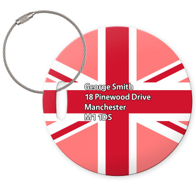 (10cm Circle) Red with Metal Loop (Personalised with Text)