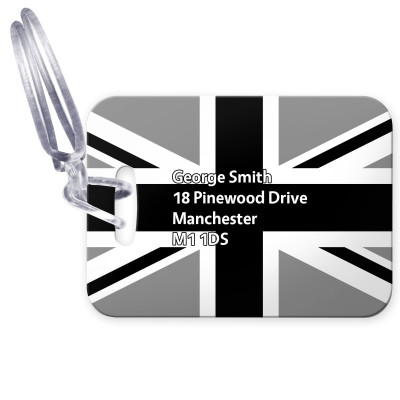 (10cm x 7cm) Black & White with Clear Loop (Personalised with Text)