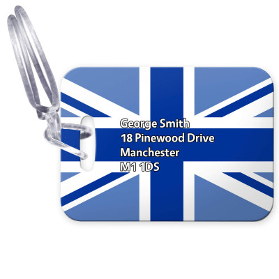 (10cm x 7cm) Blue with Clear Loop (Personalised with Text)