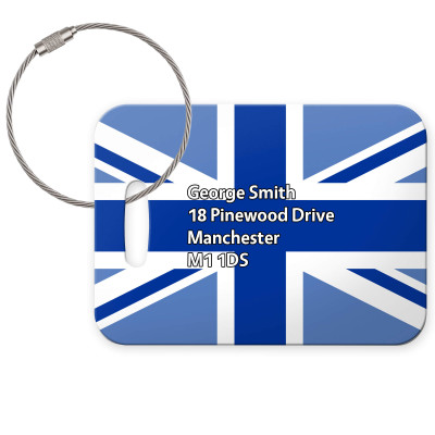 (10cm x 7cm) Blue with Metal Loop (Personalised with Text)