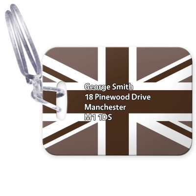 (10cm x 7cm) Brown with Clear Loop (Personalised with Text)