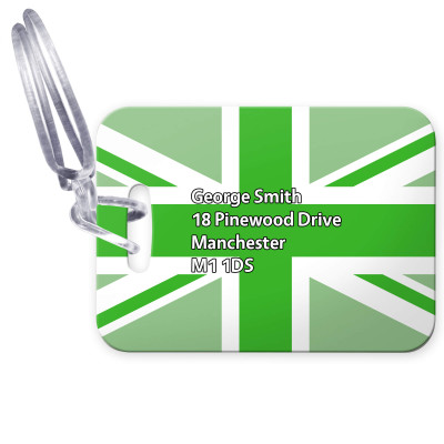 (10cm x 7cm) Green with Clear Loop (Personalised with Text)
