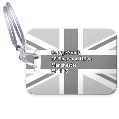 (10cm x 7cm) Grey with Clear Loop (Personalised with Text)