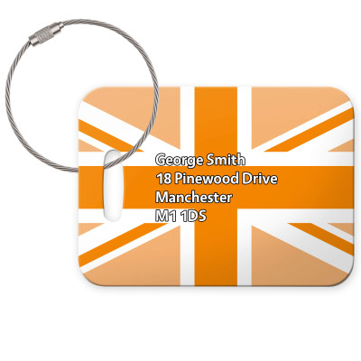 (10cm x 7cm) Orange with Metal Loop (Personalised with Text)