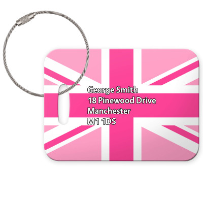 (10cm x 7cm) Pink with Metal Loop (Personalised with Text)