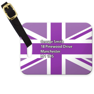 (10cm x 7cm) Purple with Leather Strap (Personalised with Text)