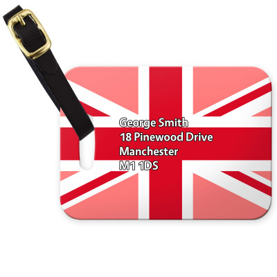 (10cm x 7cm) Red with Leather Strap (Personalised with Text)