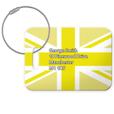 (10cm x 7cm) Yellow with Metal Loop (Personalised with Text)