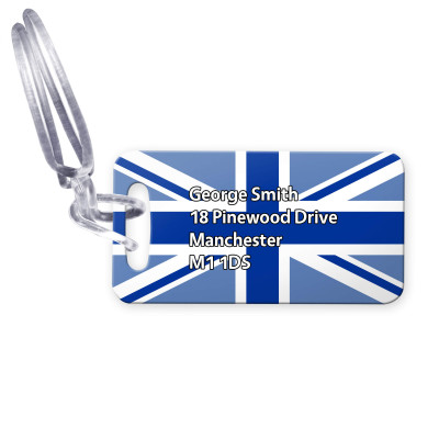 (9cm x 4.5cm) Blue with Clear Loop (Personalised with Text)