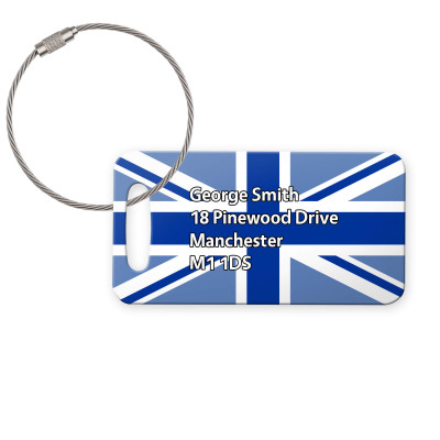 (9cm x 4.5cm) Blue with Metal Loop (Personalised with Text)