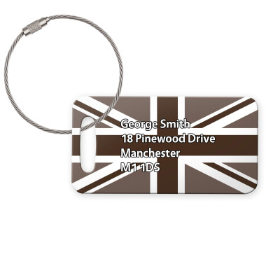 (9cm x 4.5cm) Brown with Metal Loop (Personalised with Text)