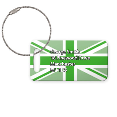 (9cm x 4.5cm) Green with Metal Loop (Personalised with Text)