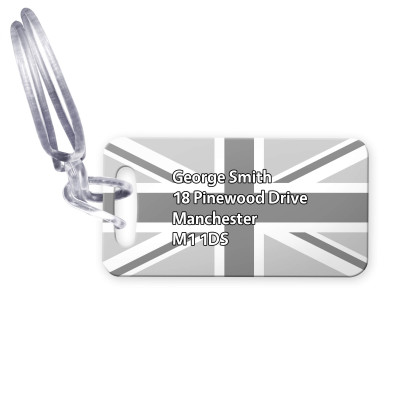 (9cm x 4.5cm) Grey with Clear Loop (Personalised with Text)