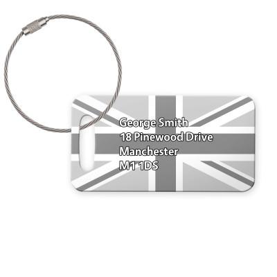 (9cm x 4.5cm) Grey with Metal Loop (Personalised with Text)