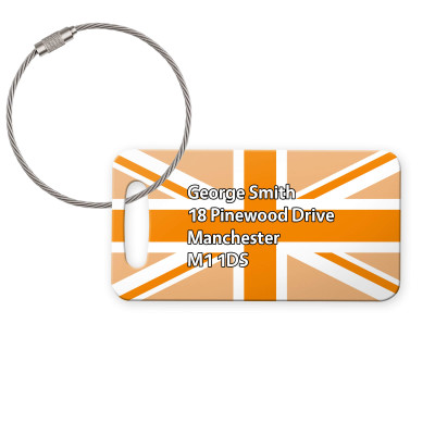 (9cm x 4.5cm) Orange with Metal Loop (Personalised with Text)