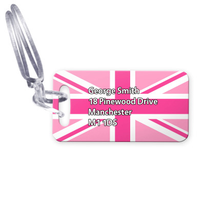 (9cm x 4.5cm) Pink with Clear Loop (Personalised with Text)