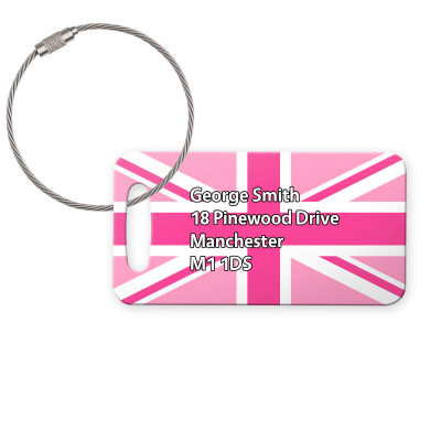(9cm x 4.5cm) Pink with Metal Loop (Personalised with Text)