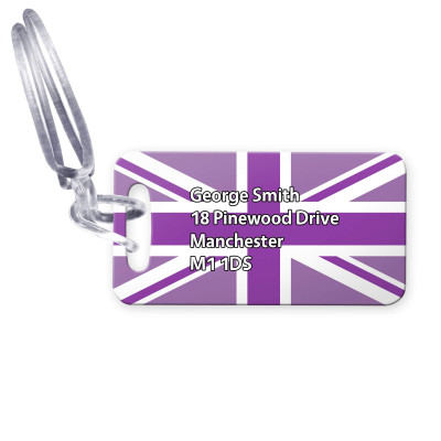 (9cm x 4.5cm) Purple with Clear Loop (Personalised with Text)