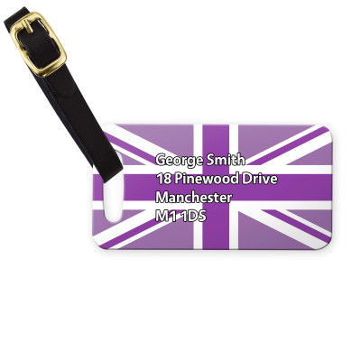 (9cm x 4.5cm) Purple with Leather Strap (Personalised with Text)