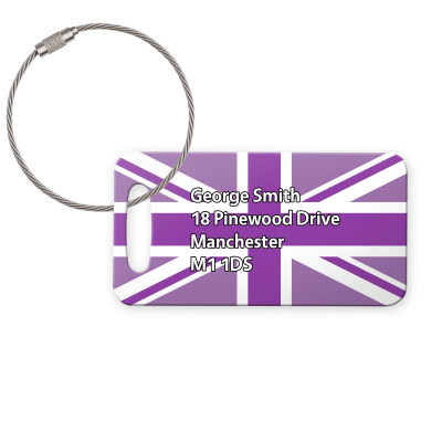 (9cm x 4.5cm) Purple with Metal Loop (Personalised with Text)