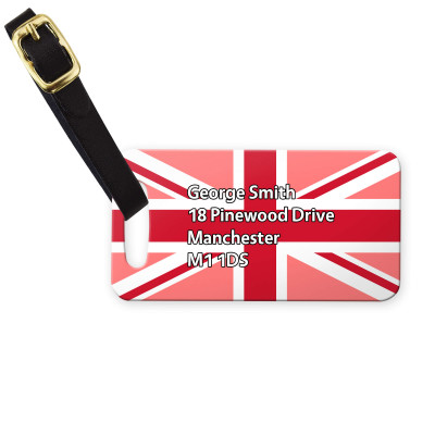 (9cm x 4.5cm) Red with Leather Strap (Personalised with Text)