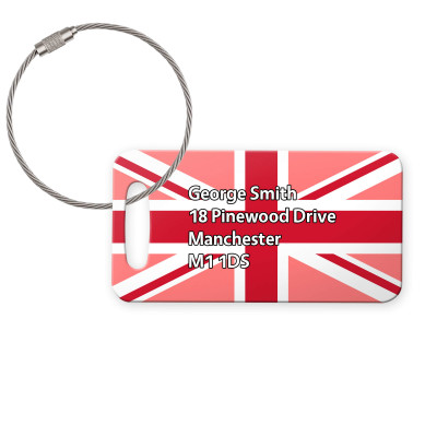 (9cm x 4.5cm) Red with Metal Loop (Personalised with Text)