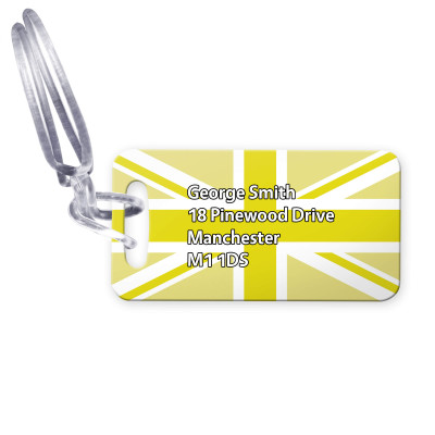 (9cm x 4.5cm) Yellow with Clear Loop (Personalised with Text)