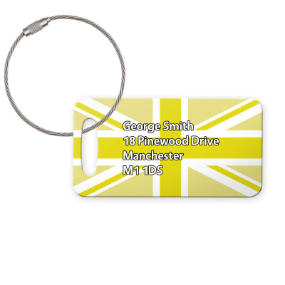 (9cm x 4.5cm) Yellow with Metal Loop (Personalised with Text)