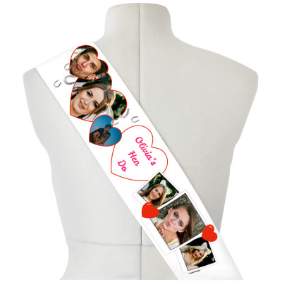 Luxury Fabric Hen Party Sash (Photo Upload) from HappySnapGifts®