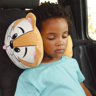 Children's Travel Pillow (Character Neck Pillow) Shown Being used by Child