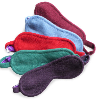 Plum & Ivory Pure Cashmere Eye Masks Montage Image
