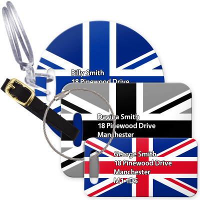 Personalised Union Jack Luggage Tags from HappySnapGifts®