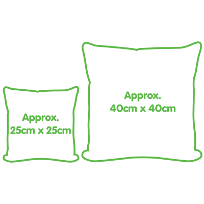 Personalised Union Jack Cushion Size Comparison