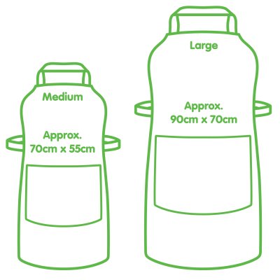 Funny Personalised Photo Apron (Licence To Grill) Size Comparison
