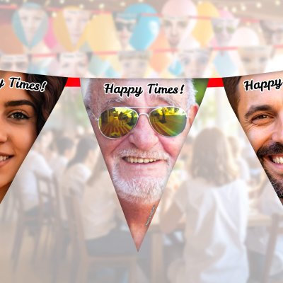 Fabric Face Bunting Full Colour Print from HappySnapGifts®