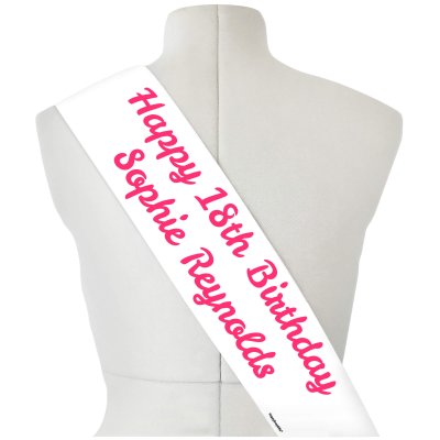 Luxury Fabric Personalised Sash from HappySnapGifts®