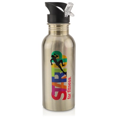 Silver (600ml) + Drinking Straw