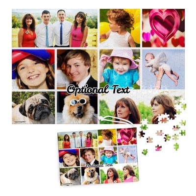 300 Pieces (Edge to Edge Photo Print) (Personalised with Text) & Matching Drawstring Gift Bag