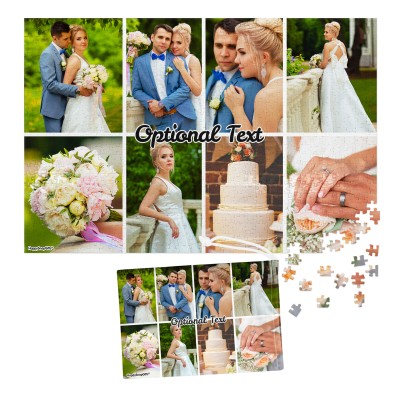 300 Pieces (Edge to Edge Photo Print) (Personalised with Text) & Matching Drawstring Gift Bag