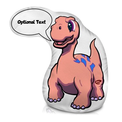 (Approx. 25cm) with Brontosaurus Design Soft Velvet Polyester Fabric (Personalised with Text)