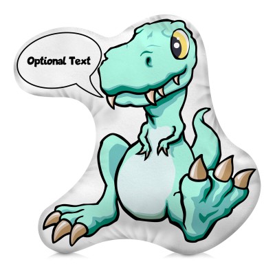 (Approx. 25cm) with T Rex Design Soft Velvet Polyester Fabric (Personalised with Text)
