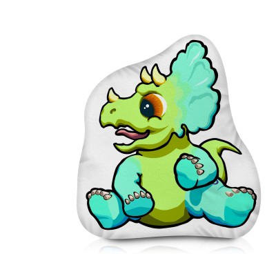 (Approx. 25cm) with Triceratops Design Soft Velvet Polyester Fabric