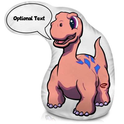 (Approx. 40cm) with Brontosaurus Design Soft Velvet Polyester Fabric (Personalised with Text)